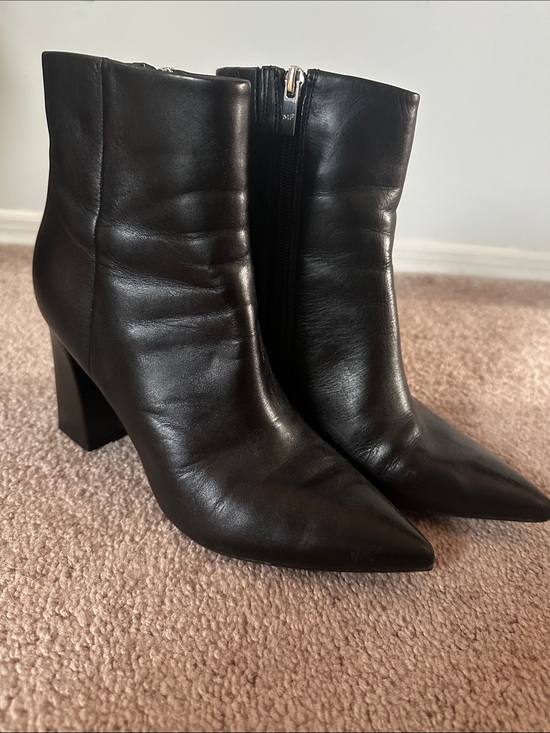 Marc Fisher Shoes - Marc Fisher Black Pointed-Toe Leather Ankle Booties